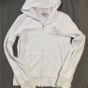 Juicy Couture White Hoodie with Gold Accents